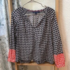 Navy and Red Floral Women's Top Tommy Hilfiger